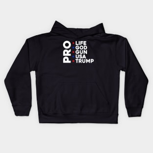 Pro Life God Gun Usa Trump 2023 Kids Hoodie